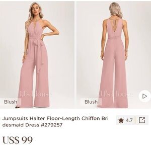 Elegant Blush Halter Jumpsuit